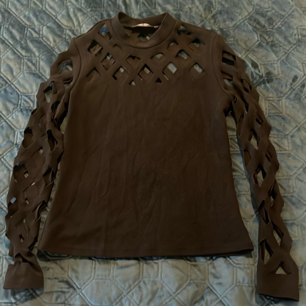 Black open design top